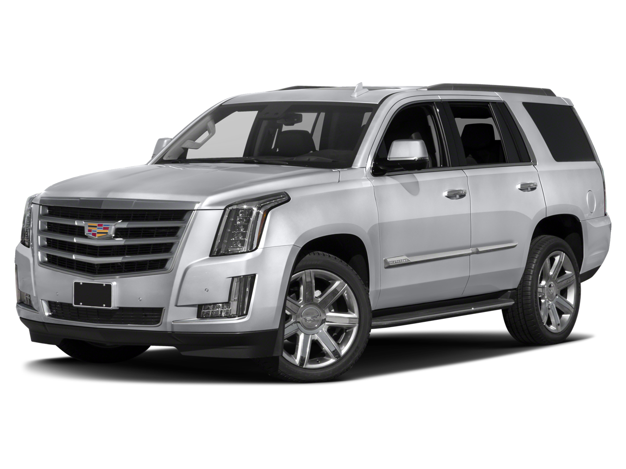 2018 Cadillac Escalade Luxury in Crystal White Tricoat — front three-quarter view