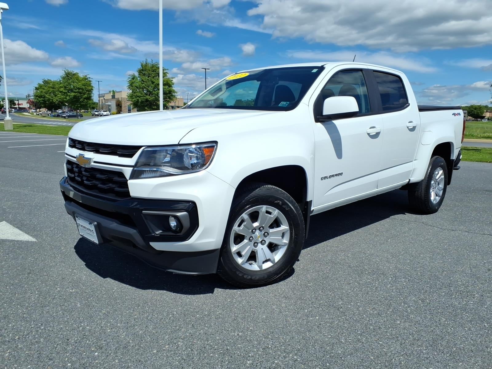 2022 Chevrolet Colorado LT in Summit White — front three-quarter view