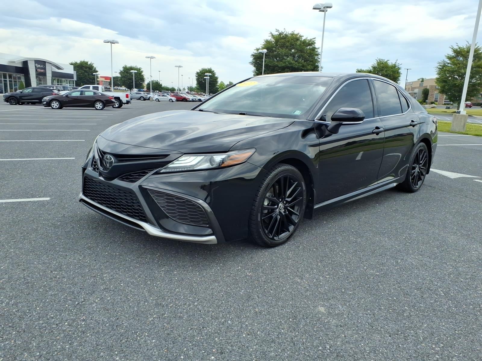 2022 Toyota Camry XSE AWD in Black — front three-quarter view