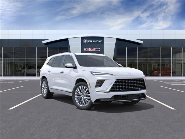 2026 Buick Enclave Avenir in Iridescent White Tricoat — front three-quarter view