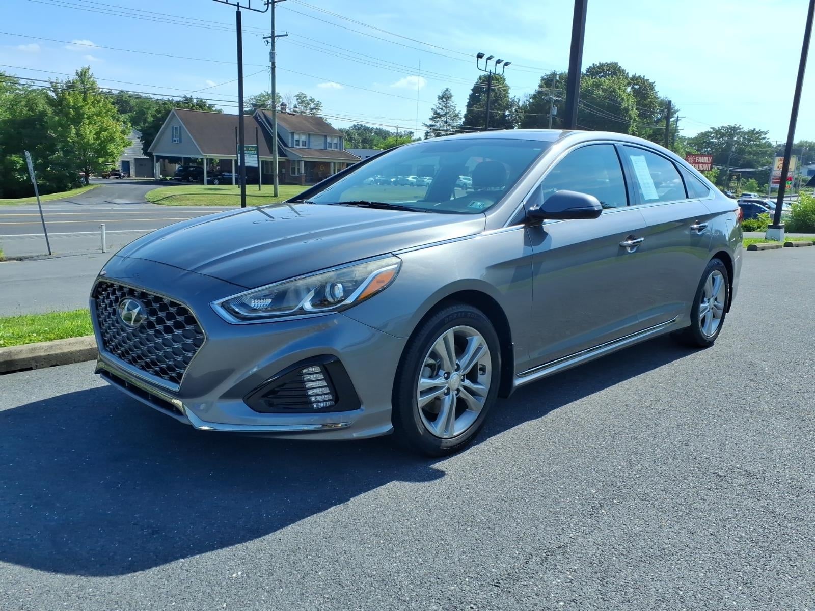 2019 Hyundai Sonata Sport in Gray — front three-quarter view